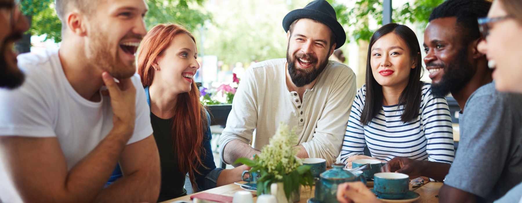 friends at a table