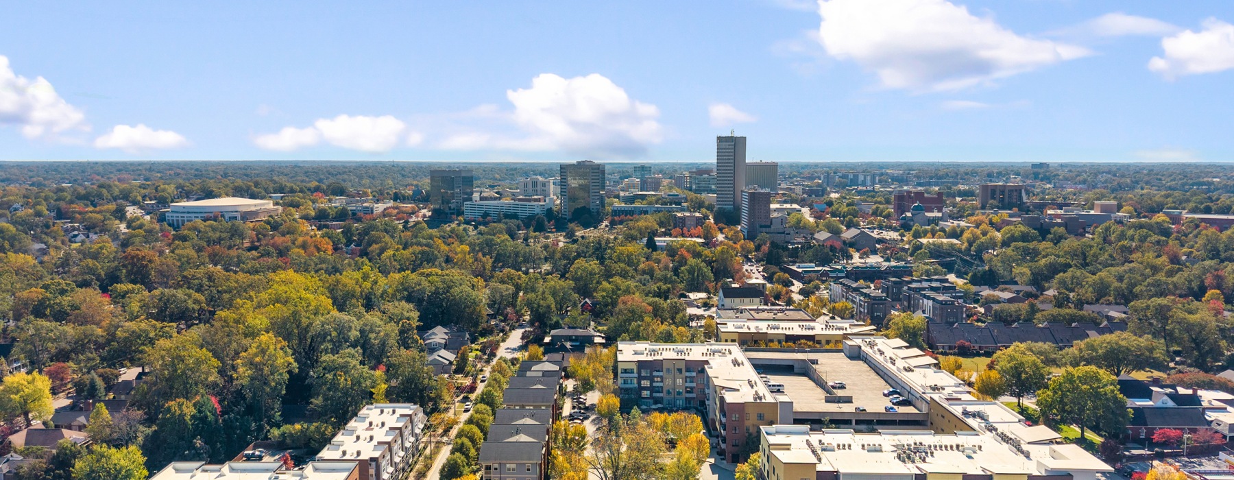 aerial of downtown Greenville