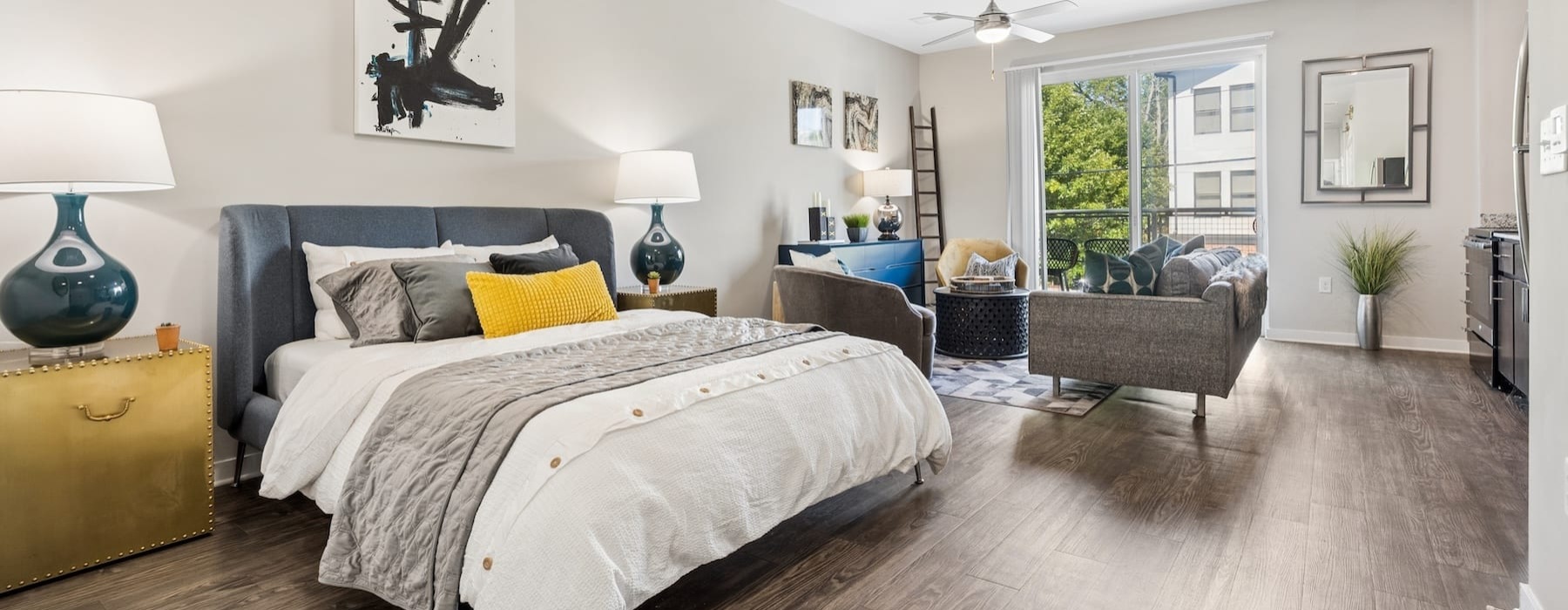 bedroom with modern spaces