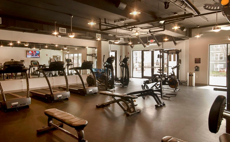 bright and spacious fitness center