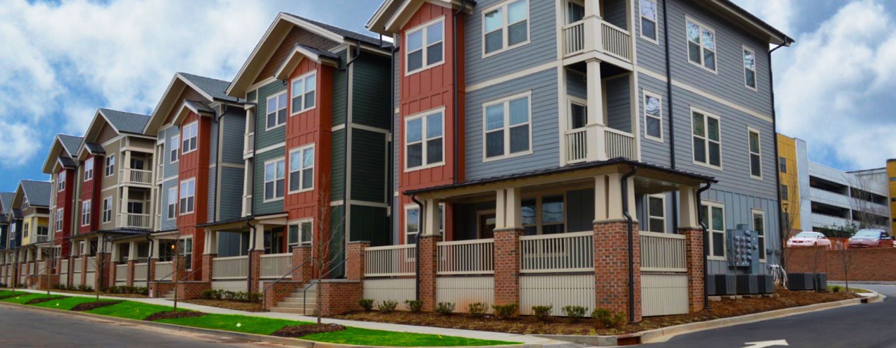 Row of property units at Main and Stone 