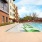 Sparkling, pool with lounge chairs in pool at Main + Stone